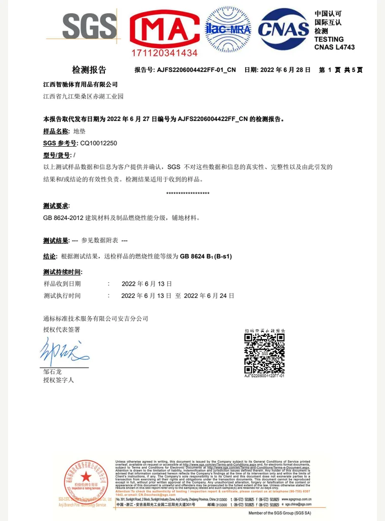 Floor Mat Flame-Retardant Test Report cover preview