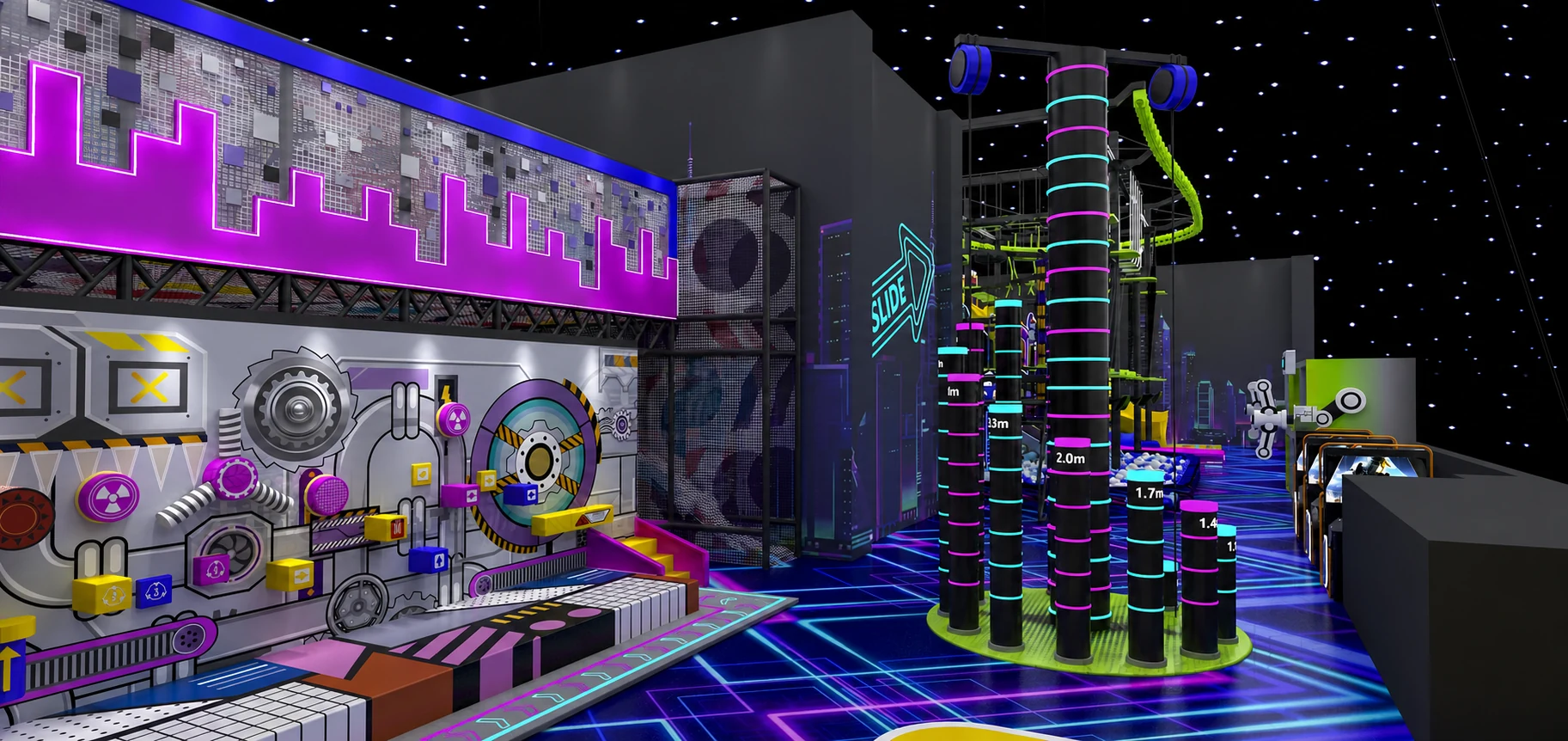 Joypark indoor playground climbing tower concept
