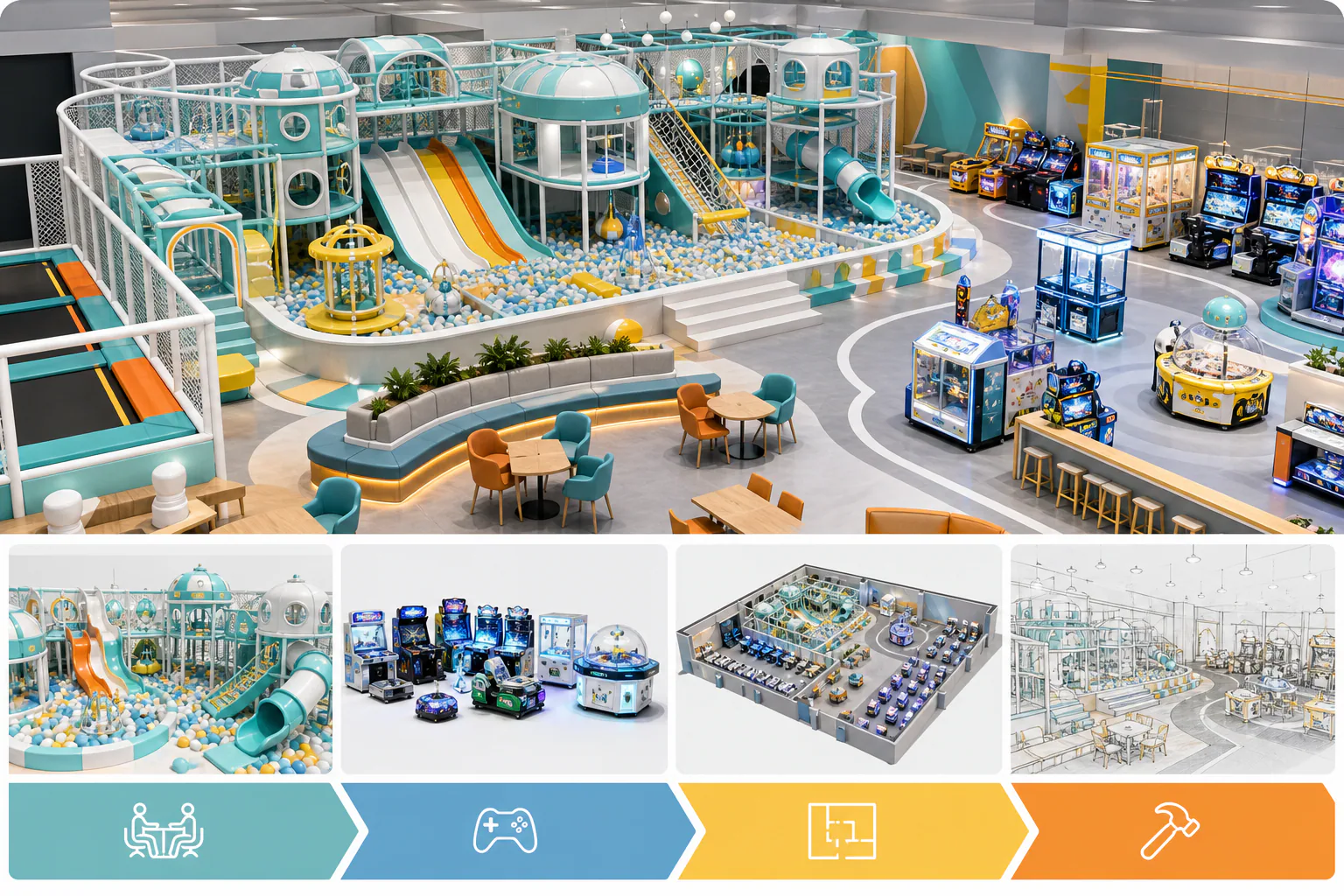 Custom indoor soft playground and arcade equipment one-stop solution